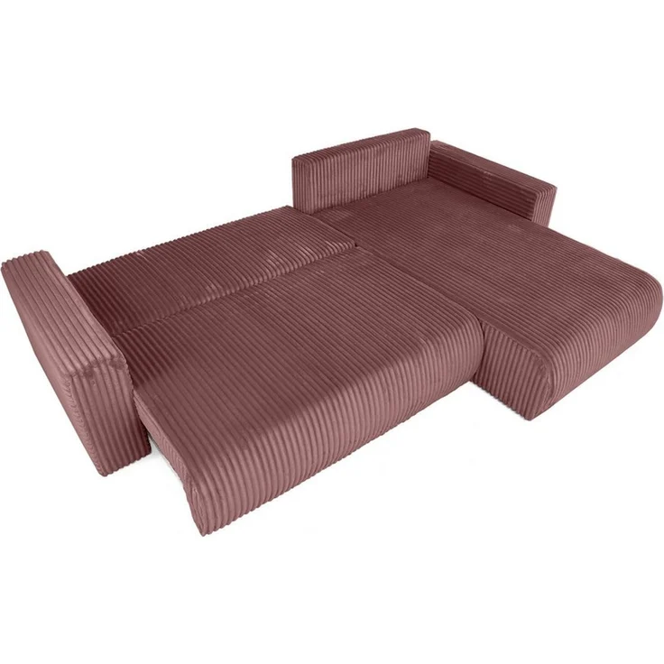 Beautysofa Ecksofa Porto mit universelle Ottomane, mit Bettfunktion und Bettkasten – Bild 3