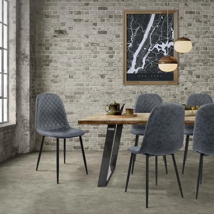 ML-DESIGN Polsterstuhl Esszimmerstuhl mit Rückenlehne, Wohnzimmerstuhl mit Metallbeinen (4 St), Küchenstuhl ergonomisch Anthrazit moderne Design mit Kunstlederbezug – Bild 2