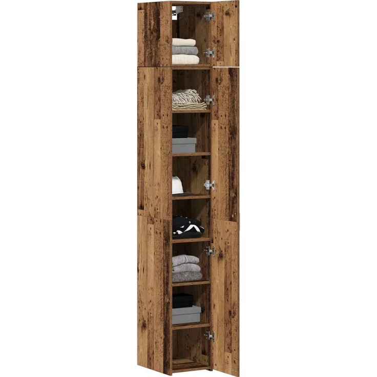 vidaXL Lagerschrank mit Regalen Altholz 30 x 42,5 x 225 cm 3365627 – Bild 3