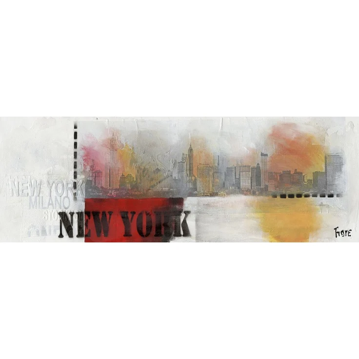 Glasbild 95x33cm Glasbild Wandbild Bild Echtglasbild New York 11220