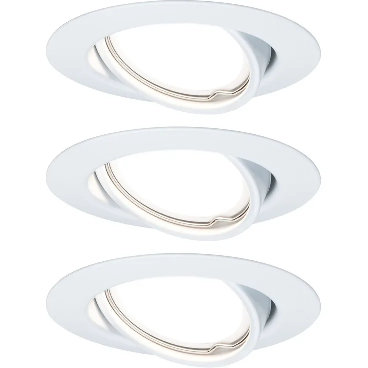 Paulmann Einbauleuchten Set LED schwenkbar 3x4,5W 230V GU10 51mm Weiß matt/Metall7444