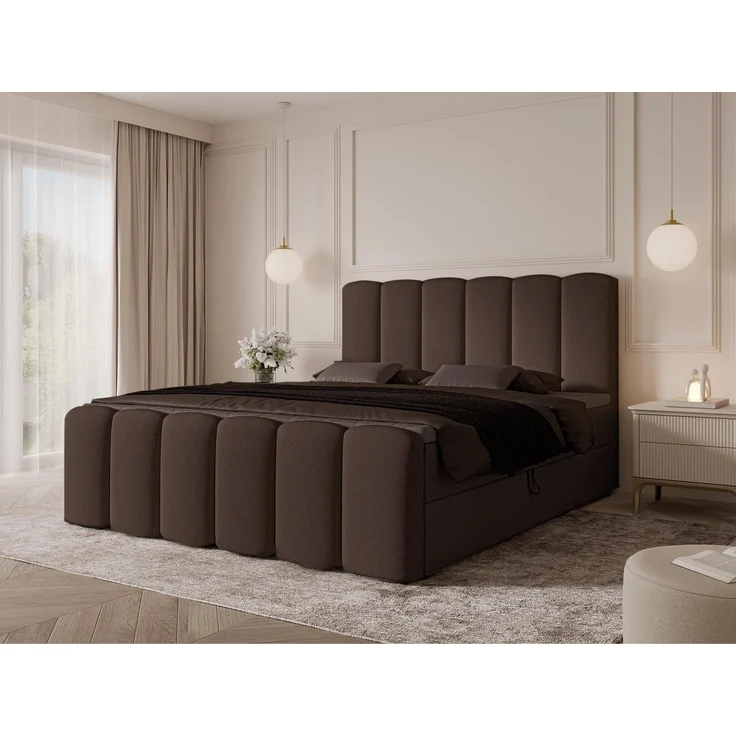 Compleo Boxbett Wolkenbett, Bequem H3 CAOBA, Doppelbett gepolstertes Kopfteil mit Bettkasten – Bild 5
