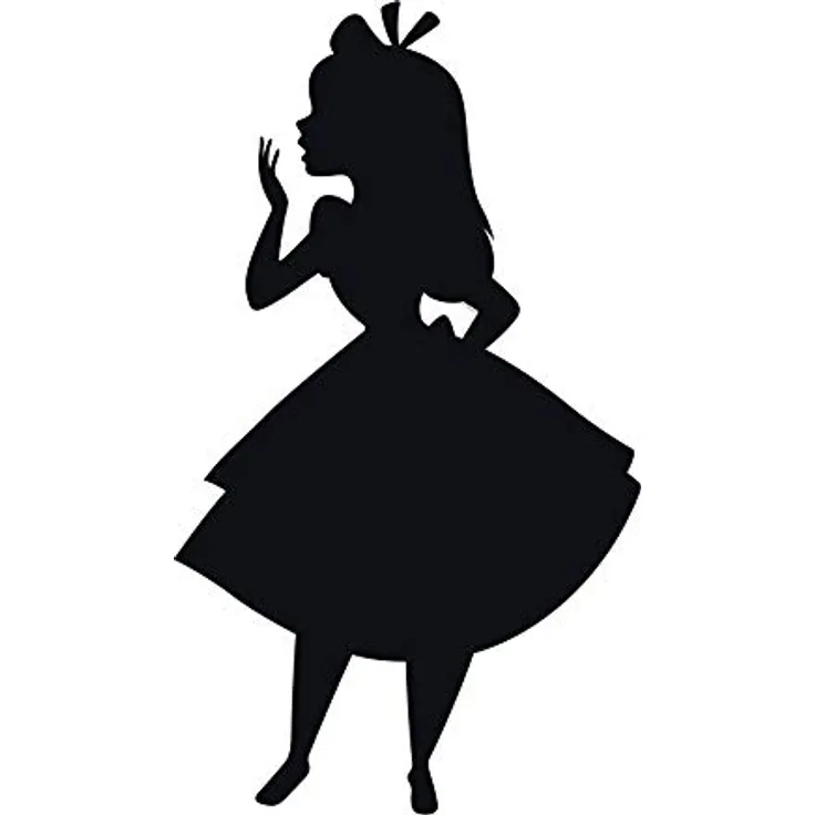 Komar Disney Wandbild Alice Silhouette, Kinderzimmer Dekoration, Hochwertiger Kunstdruck 40x50cm, ohne Rahmen, WB008-40x50
