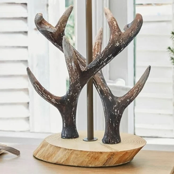 Mirabeau Tischleuchte Tischlampe Lodge grau/braun – Bild 6