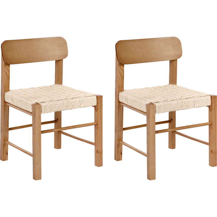 Esszimmerstuhl 2er Set ALLOS Holz Braun