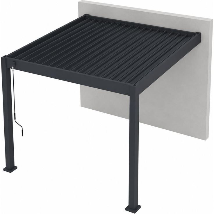 Weide Classic Wand-Pergola Aluminium 3x3m mit Lamellendach anthrazit – Bild 2