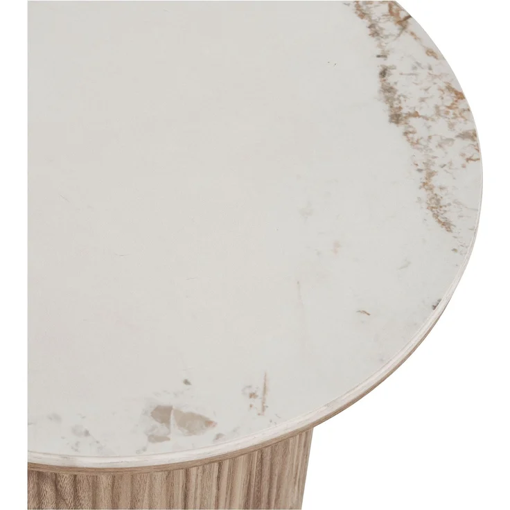 Beistelltisch >Athens< in Weiss / Dunkelbraun, Keramik, MDF, Dekor - 50x45 (HxD) – Bild 5