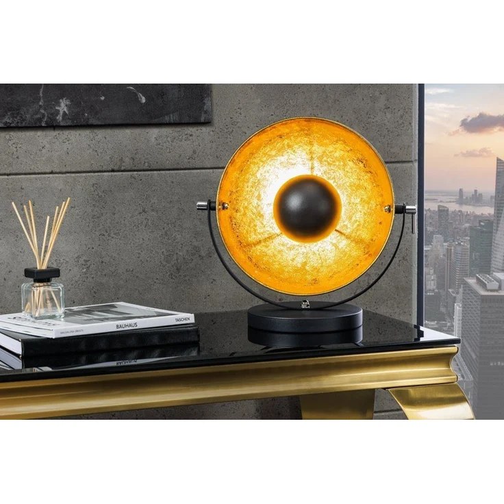 riess-ambiente Tischleuchte STUDIO 40cm schwarz / gold, ohne Leuchtmittel, flexibel verstellbar,Industrial – Bild 3