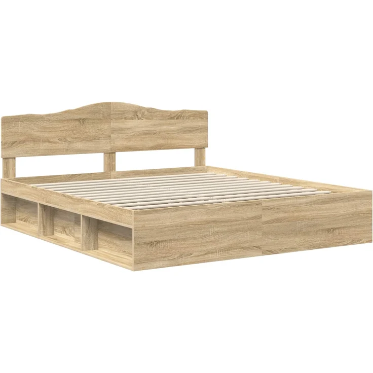 vidaXL Bettrahmen Sonoma 180 x 200 cm Massives Kiefernholz 3412864 – Bild 3