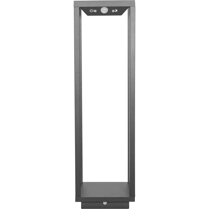 Zafferano, Home Solar Lampe, Kabellose Stehleuchte mit Solarpanel und Bewegungssensor, für den Außenbereich Geeignet, Dimmer, 3000 K, Höhe 50 cm, Farbe Dunkelgrau