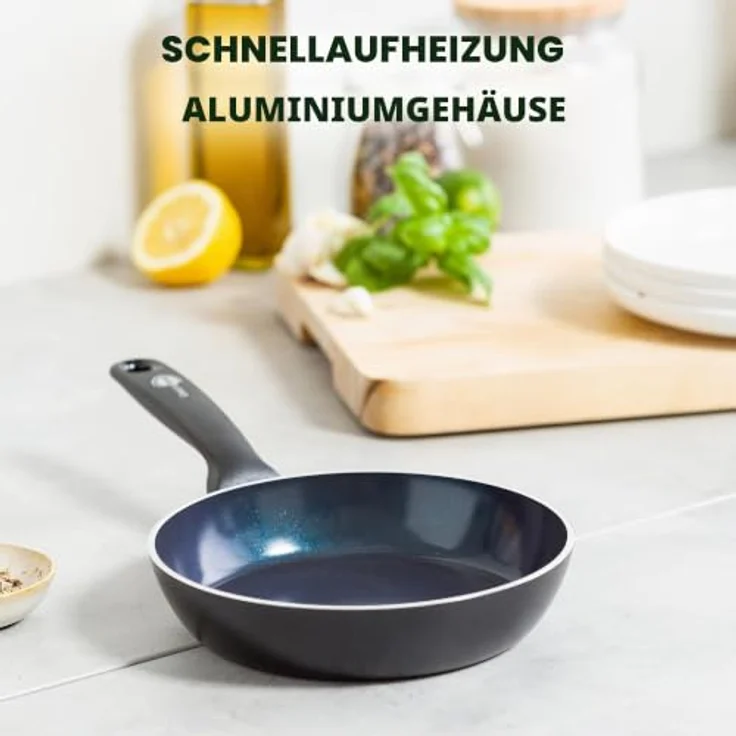 GREENPAN Torino Bratpfanne schwarz, kratzfest, spülmaschinengeeignet, Aluminium, PFAS-freie Keramikbeschichtung, alle Herdarten – Bild 5