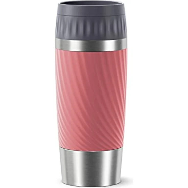 EMSA 'Travel Mug Easy Twist' Isolierbecher, Edelstahl/Silikon, koralle, 360 ml – Bild 2