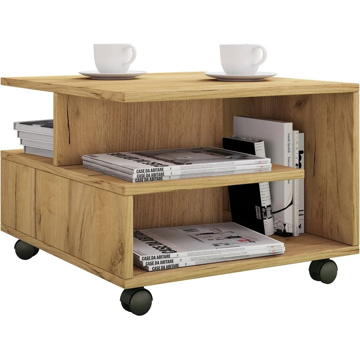 VCM Beistelltisch & Couchtisch Stango 919869 Honig-Eiche H. 40 x B. 50 x T. 50 cm – Bild 2