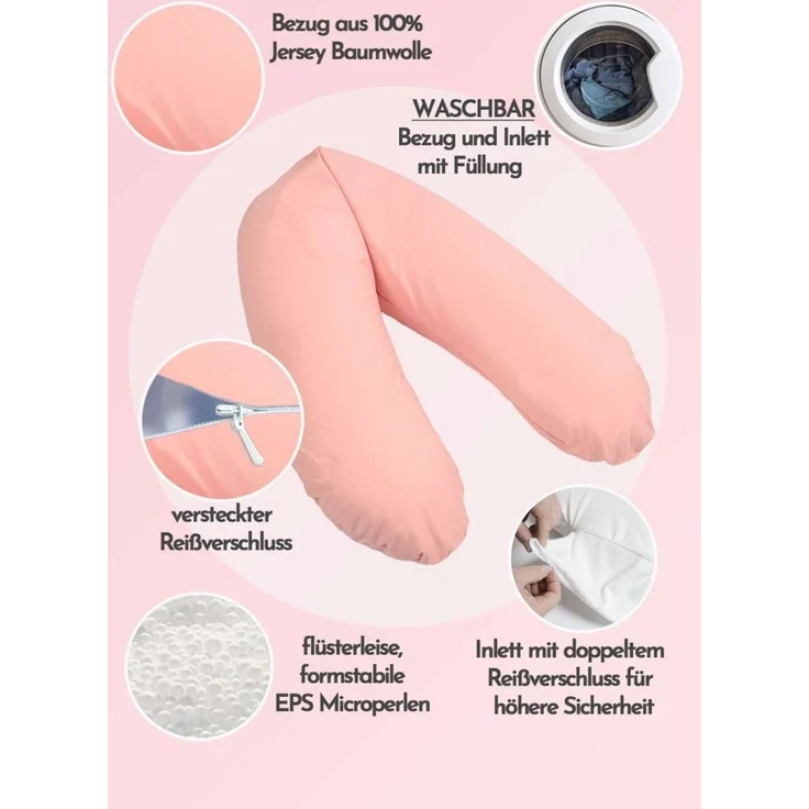 pic Bear Stillkissen PREMIUM 194 cm, Altrosa : Altrosa – Bild 1