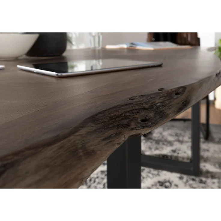 Baumtisch Akazie 160x90x76 grau Beine anthrazit matt FREEFORM 3 – Bild 4