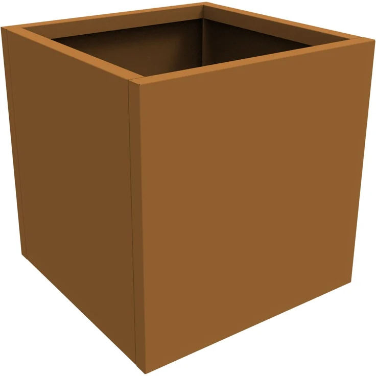 Pflanzkübel Vaargel 60 x 60 x 60 cm verzinkter Stahl Braun [casa. pro] – Bild 2