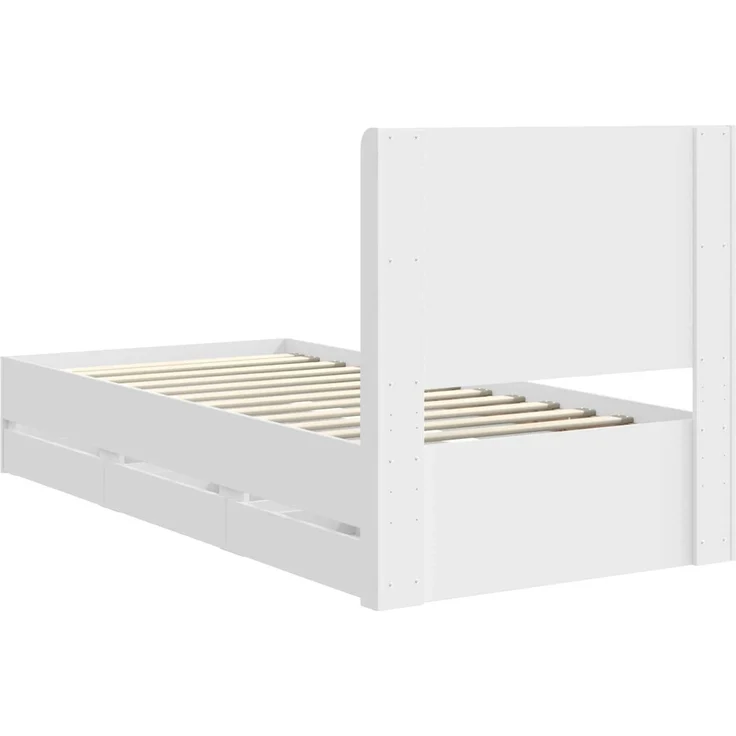 vidaXL Bettgestell mit Stauraum und Kopfteil Weiß 75 x 190 cm 3413989 – Bild 8