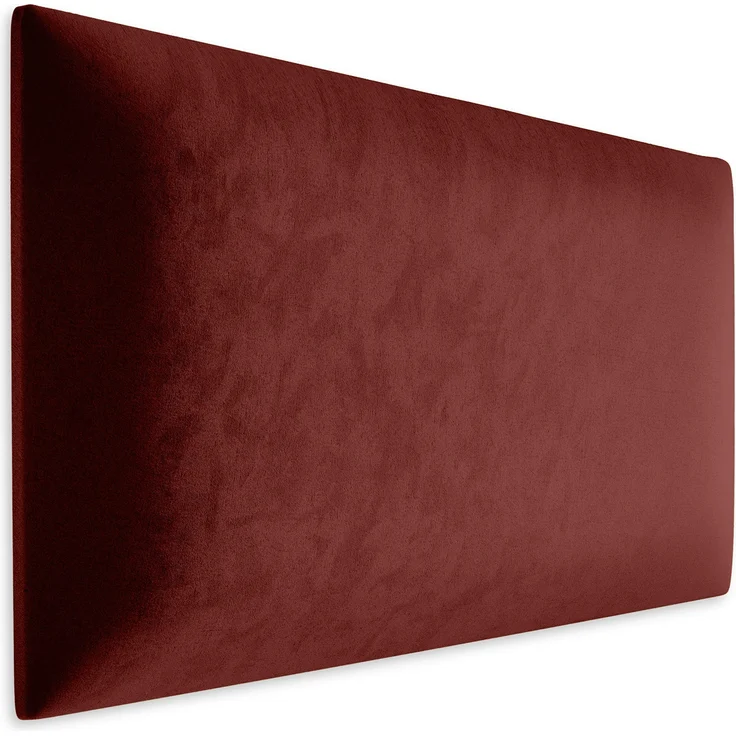 Muralo Samt Wandkissen Stoff Polsterpaneel Schlafzimmer Wohnzimmer Bett Wandpolster Bettkopfteil Lendekissen Modern Luxus Gepolstert Polster Paneel (Weinrot, 60x30 cm) – Bild 1