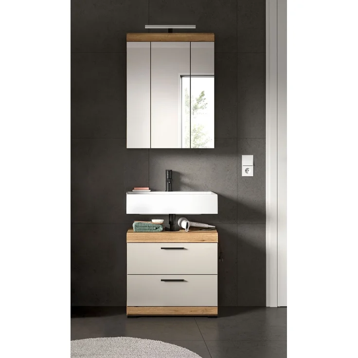 Badezimmer-Set >Scout< in Evoak Oak / Kaschmir - 60x191x34cm (BxHxT) – Bild 6