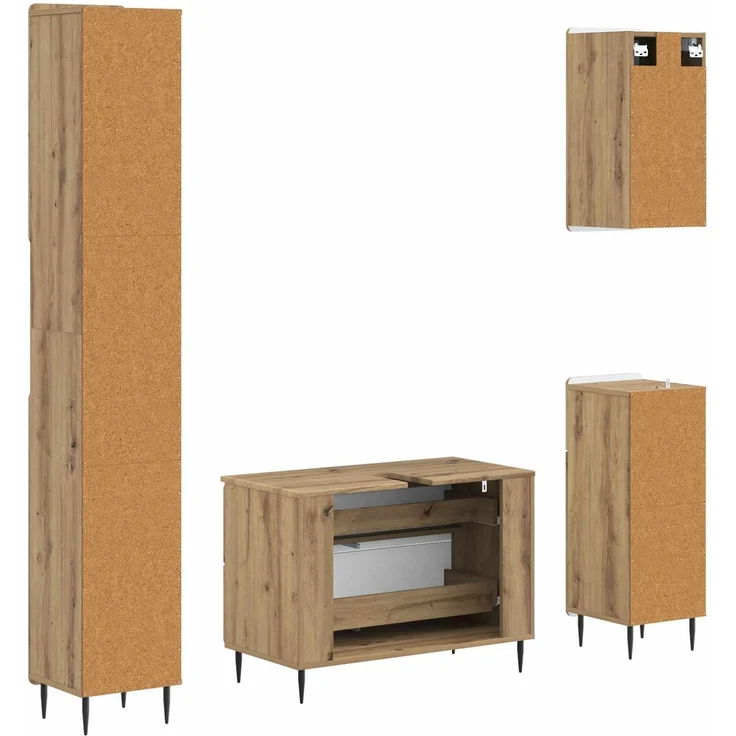 vidaXL 4-teiliges Badezimmer-Schrank-Set ZWOLLE Artisan-Eiche 3417926 – Bild 7