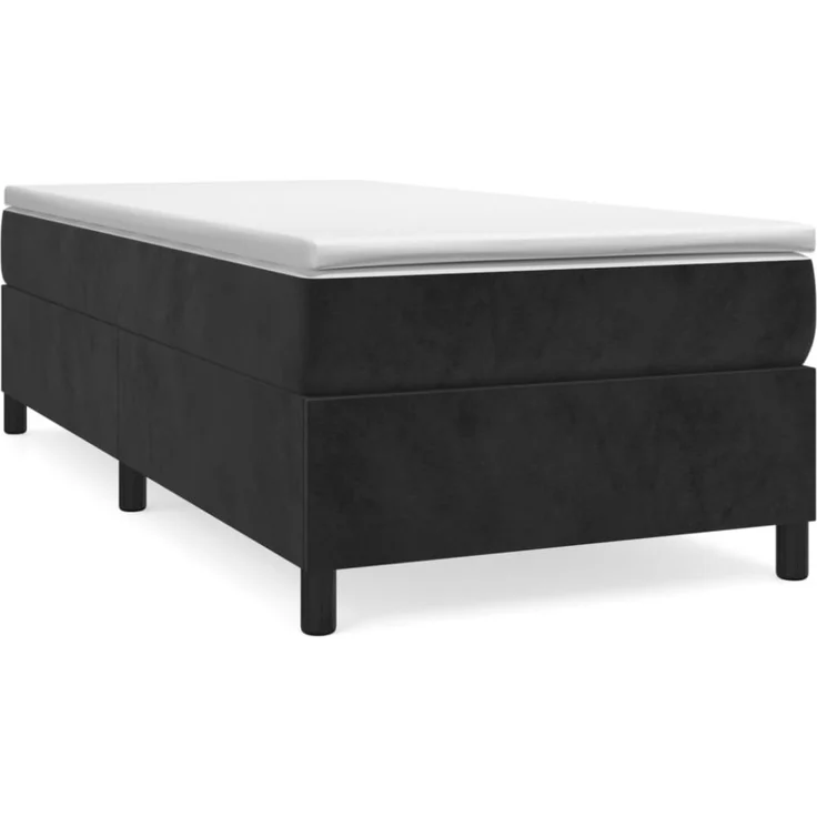 vidaXL Bettgestell, Bettrahmen mit Lattenrost & Stützbeinen, Schwarz Samt, 90x200 cm – Bild 3