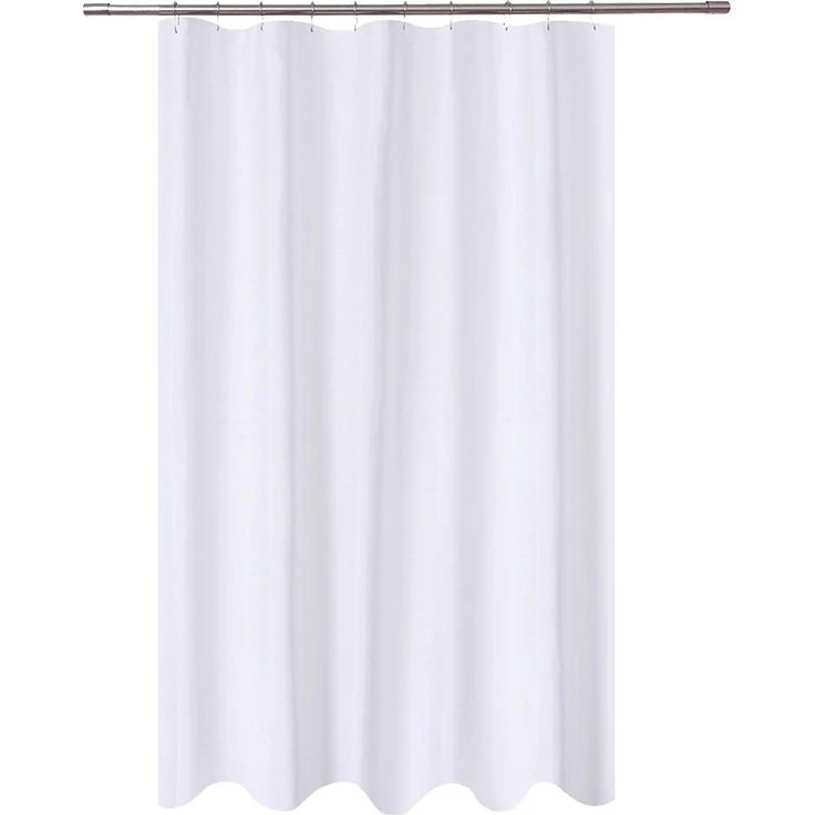 N&Y HOME Duschvorhang, Stoff, Weiß, 137,2 x 198,1 cm, Badesammel, Hotelqualität, schimmelresistent, waschbar, wasserabweisend, Spa Badezimmer Vorhänge mit Ösen