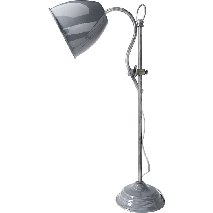 Näve Metall-Tischleuchte, graue Nachttischlampe mit Schnurschalter, E14, max. 40W, IP20