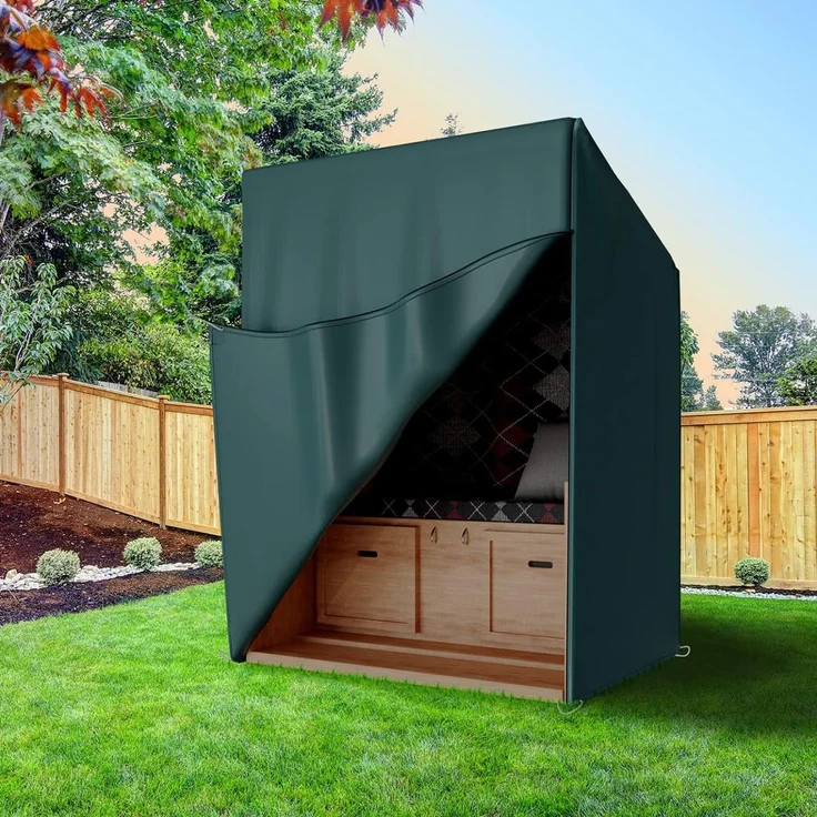 Kronenburg Strandkorb-Schutzhülle Wasserdicht & winterfest, für alle Strandkörbe, 420D Oxford Gewebe, 135x105x175cm, 2 Reißverschlüsse, Belüftungslöcher – Bild 6