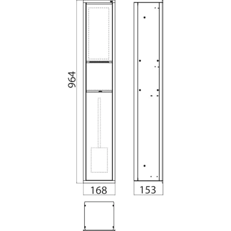 Emco Asis 150 Unterputz-Schrankmodul für das Gäste-WC, Badezimmerschrank als Toilettenpapierhalter, Abfalleimer & Klobürstenhalter, Hochschrank mit Push to Open-Funktion, optiwhite – Bild 4