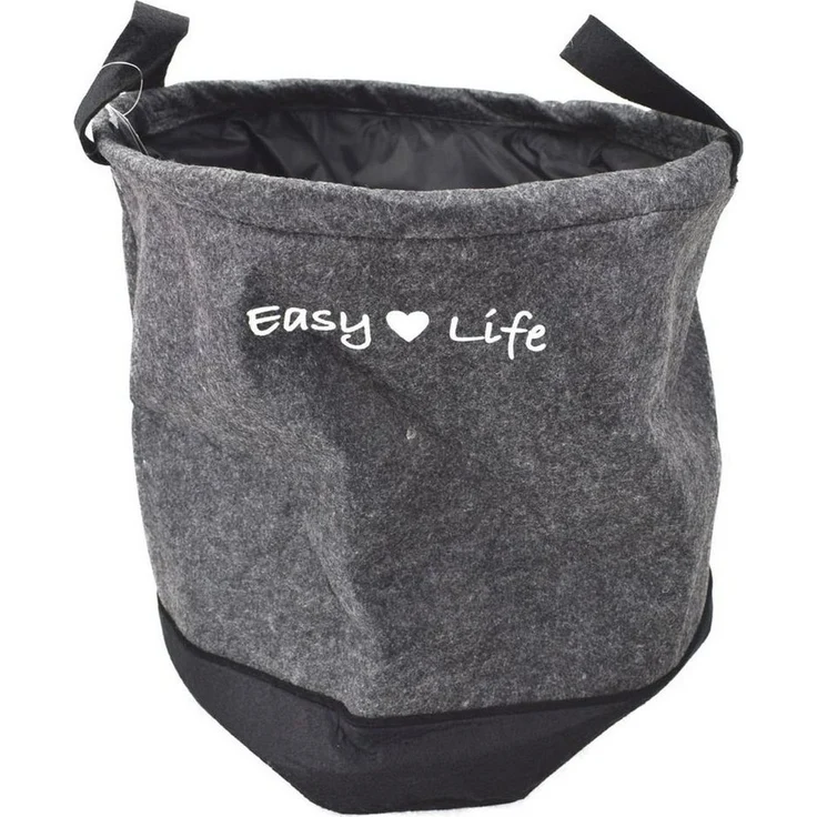 Wäschekorb Wäschesack Filz Wäschetonne Wäschesammler grau "Easy Life" – Bild 1