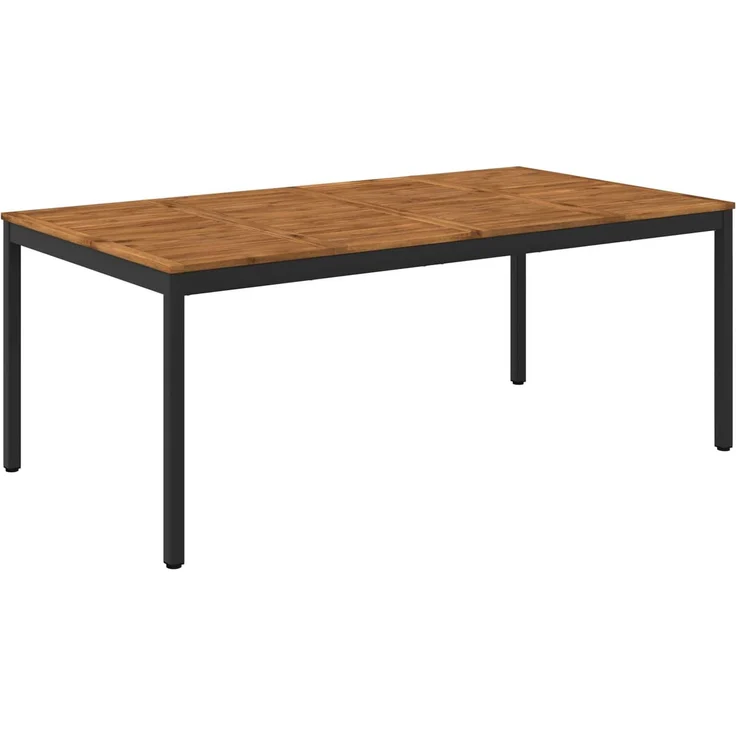 vidaXL Gartentisch NAARDEN Natürlich und Schwarz 196 x 100,5 x 75 cm 3394419 – Bild 2