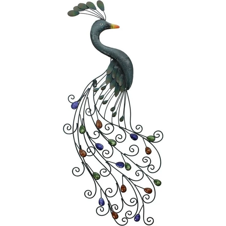 Wandhänger Pfau Hängedeko Anhänger Wohndekoration Deko – Bild 1