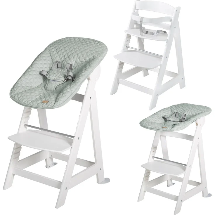 roba Treppenhochstuhl 'Born Up' - Set 2 in 1 - 'roba Style' Frosty green - ab Geburt - Weiß – Bild 1