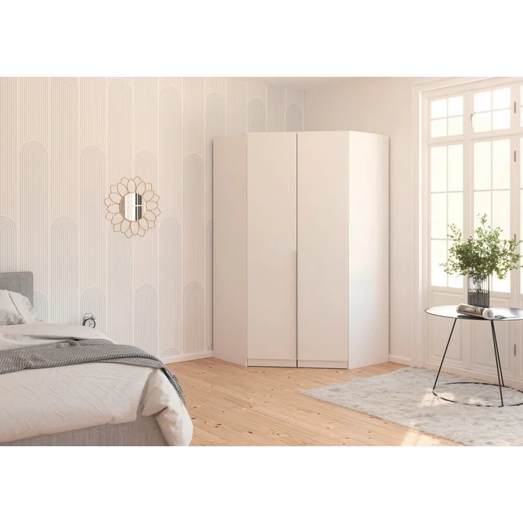 OTTO home Eckkleiderschrank Kleiderschrank Schrank Ankleidezimmer Schlafzimmer Garderobe AGORDO (in zwei Griff-Farben, Breite/Tiefe 117x117 cm, Höhen 210/229 cm) voll ausgestattet mit großzügigem Stauraum, 2 Höhen MADE IN GERMANY – Bild 2