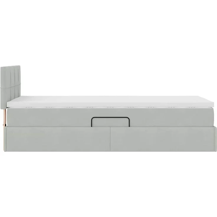 vidaXL Aufbewahrungsbett mit Kopfteil Hellgrau 100 x 200 cm Samt 3370737 – Bild 10