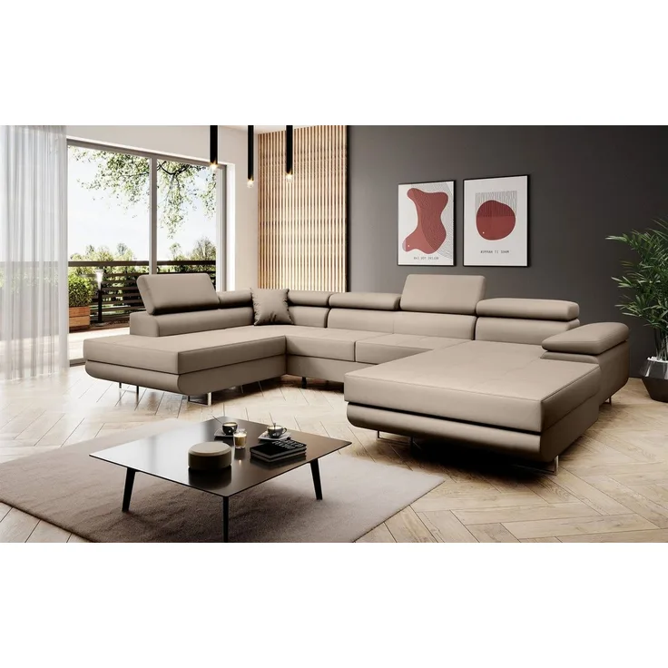 Luxusbetten24 Schlafsofa Designer Sofa Lago, mit Stauraum und Schlaffunktion