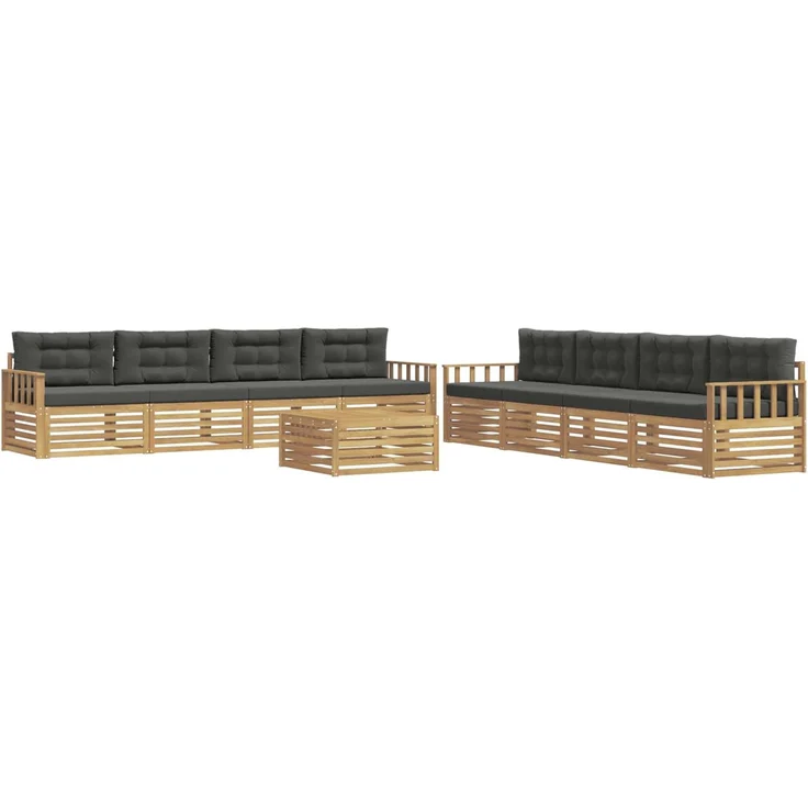 vidaXL Outdoor-Sofagarnitur 9 stk. 8-Sitzer Weiß und Anthrazit 3390237 – Bild 2