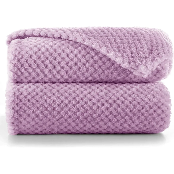 DecoKing Kuscheldecke 170x210 cm lila Decke Microfaser Wohndecke Tagesdecke Fleece weich sanft kuschelig skandinavischer Stil Henry – Bild 1