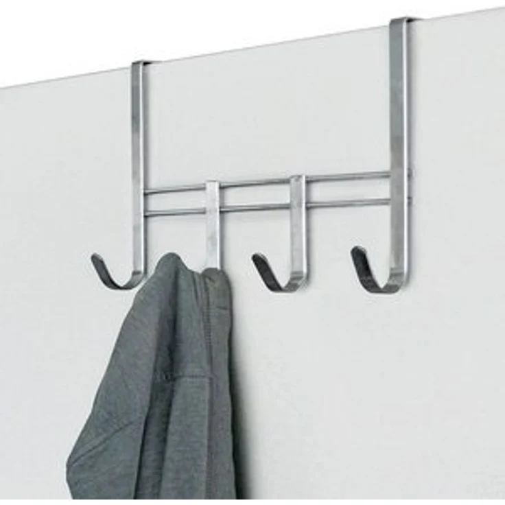 Metall Türgarderobe mit 4 Haken Garderobenleiste Kleiderhaken Türhaken Garderobe – Bild 5