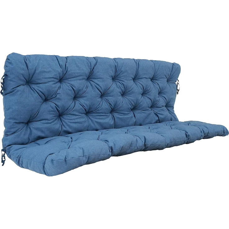 Chicreat Bankkissen mit Rückenteil 150 x 98 x 8 cm, Blau/Grau – Bild 1