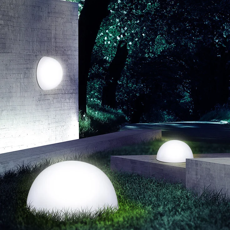 2er Set Moderne LED Halbkugel Solarleuchte für den Garten – Bild 5