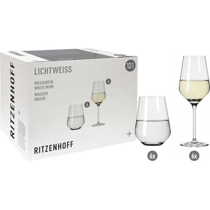 Ritzenhoff 6111012 Aurelie Weßwein- und Wasserglas-Set #2 LICHTWEISS Nadine Niggemeier 2022 in Geschenkbox