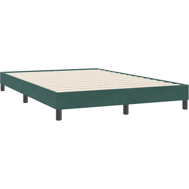 vidaXL Boxspringbett mit Matratze Dunkelgrün 160x220 cm Samt 3317826 – Bild 4