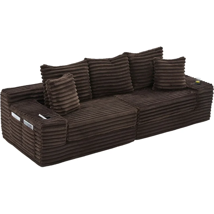 ZUBALIYA Schlafsofa 98x87 cm, mit Stauraum, mit Treppe, mit Leiter, mit Cordbezug, mit Schaumstoffpolsterung, Rot – Bild 20