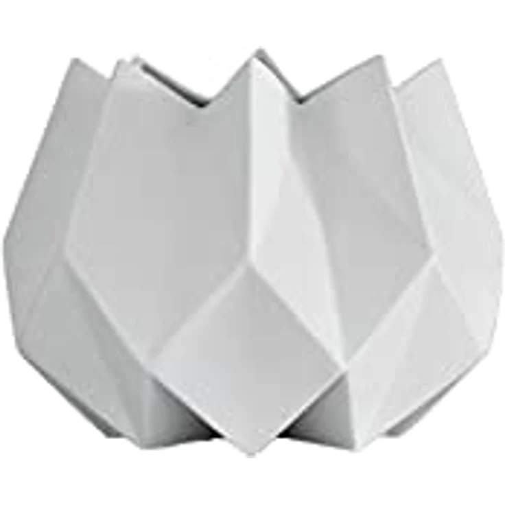 Goebel Polygono Star Vase, Porzellan, 18,5 x 18,5 x 14 cm, Weiß, modern strukturierte Dreieck-Fragmentierung – Bild 1