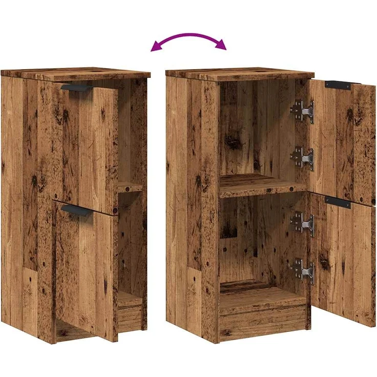 vidaXL Sideboards 2 Stk. Altholz-Optik 30x30x70 cm Holzwerkstoff 856960 – Bild 7