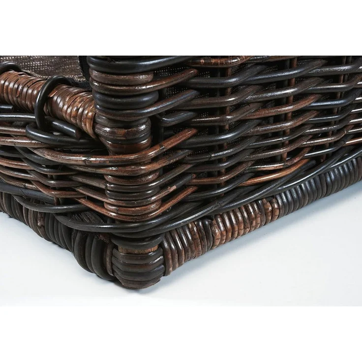 Kobolo Kaminholzkorb Holztrage krabu Rattan - abnehmbarer Jutestoff – Bild 3