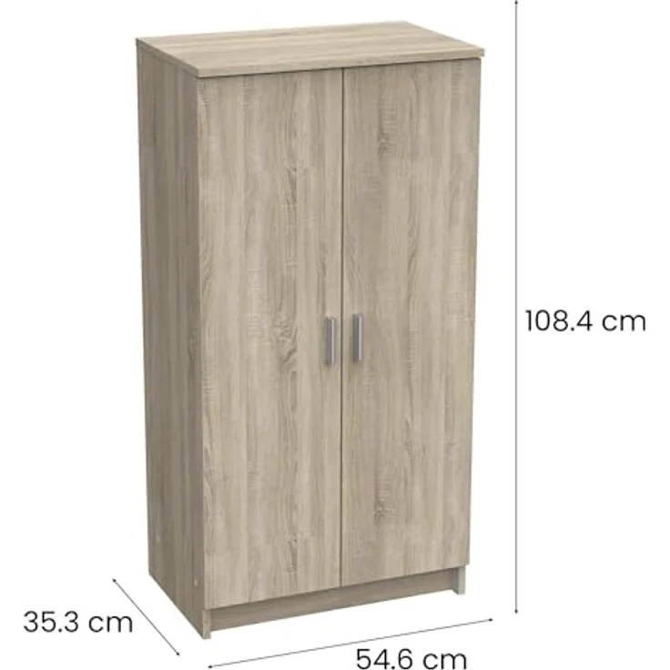 Dmora - Schuhschrank Alcudia, Platzsparendes Schuhregal, Schuhregal für den Eingangsbereich, Mehrzweckgarderobe mit 5 Regalen, 55x36h108 cm, Eiche – Bild 3