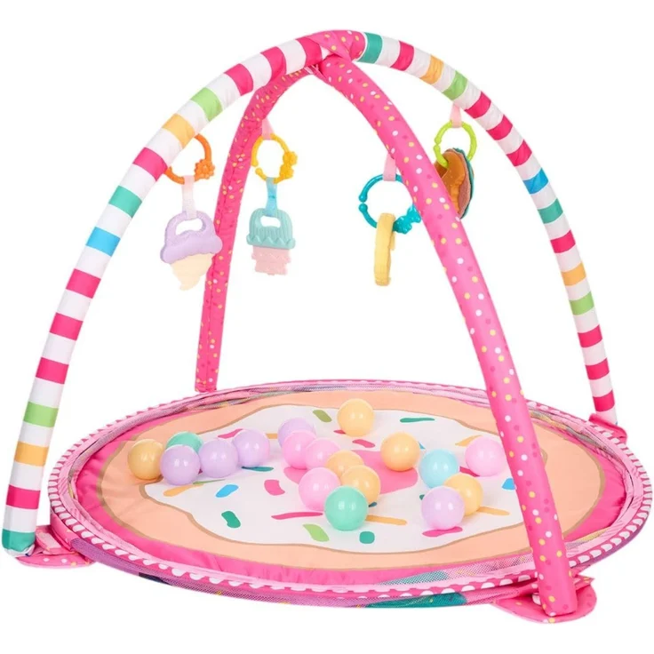 Kikka boo Spielbogen 30 Bälle Krabbeldecke Bällebad abnehmbare Spielzeuge rosa pink – Bild 3