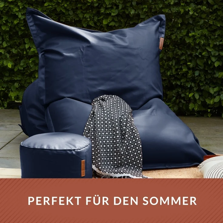 Green Bean® XXL Riesen-Sitzsack aus Kunstleder mit EPS Perlen Füllung - 140 x 180 cm 380 Liter - Bean Bag - - Dunkelblau – Bild 6